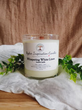 Load image into Gallery viewer, Whispering White Linen Candle 9 oz.
